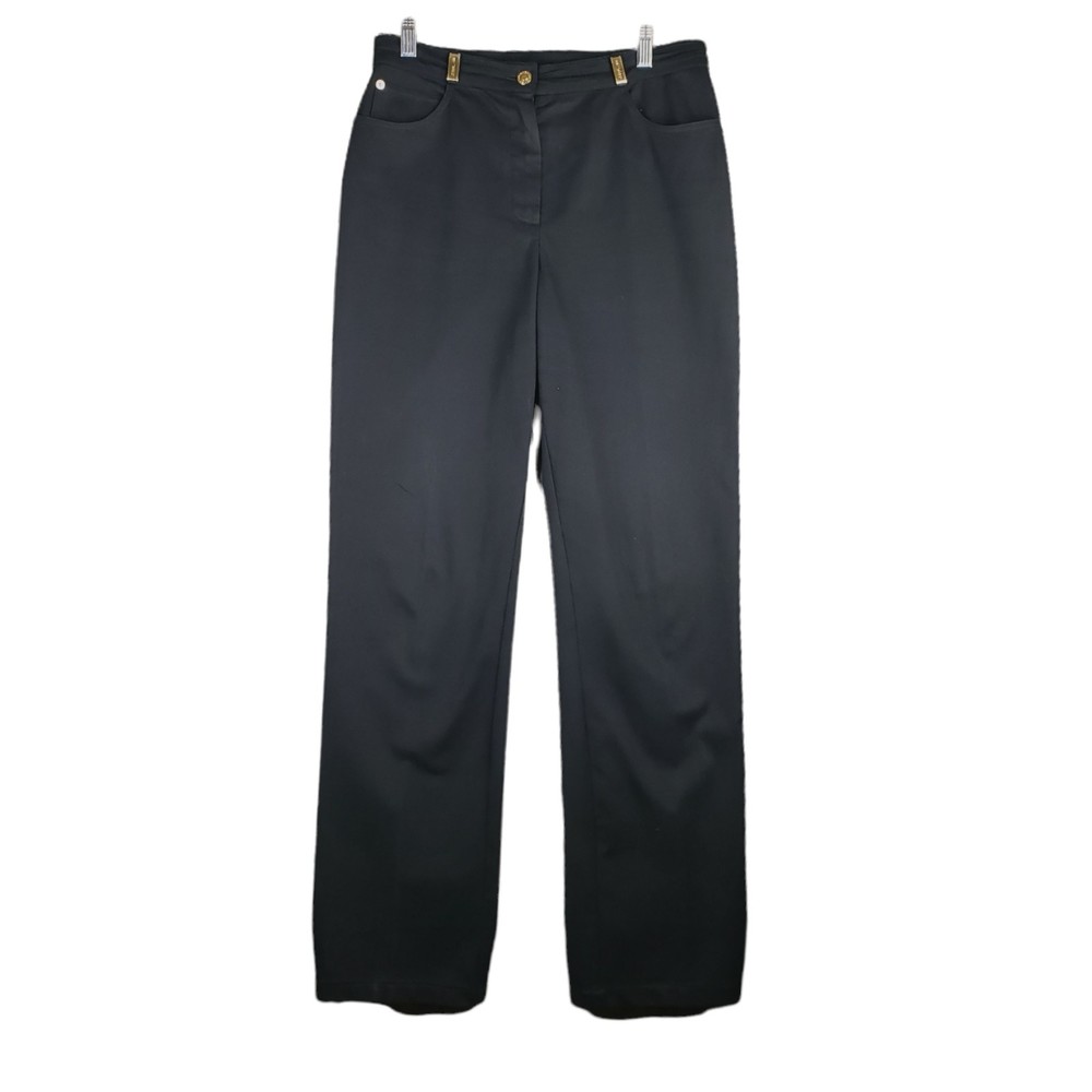 St. John Sport by Marie Stretch Slacks Pants Womens 6 Stretch Goldtone Hardware